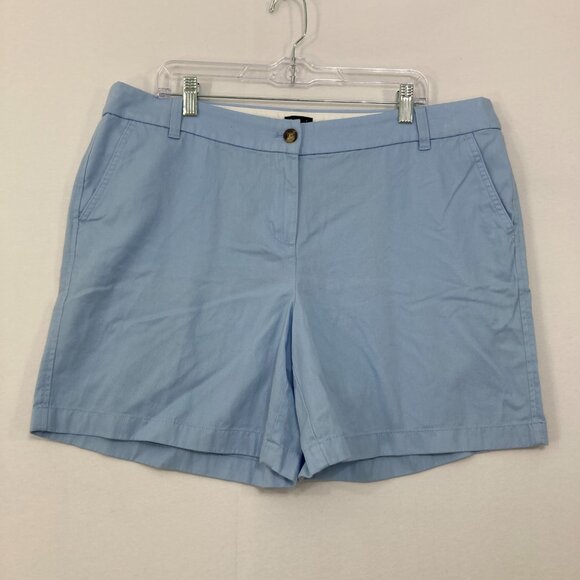 J. Crew size 16 Light Blue Cotton Shorts Comfy Coastal Vacation - Picture 1 of 10